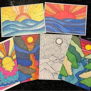 Colorful Abstract Art Greeting Cards